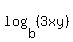 log%28b%2C%283xy%29%29