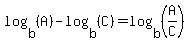 log%28b%2C%28A%29%29-log%28b%2C%28C%29%29=log%28b%2C%28A%2FC%29%29