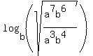 log%28b%2C%28sqrt%28%28a%5E7b%5E6%29%2F%28a%5E3b%5E4%29%29%29%29%29+