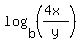log%28b%2C+%28%284x%29%2Fy%29%29