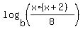 log%28b%2C+%28%28x%2A%28x%2B2%29%29%2F8%29%29%29