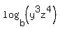 log%28b%2C+%28y%5E3z%5E4%29%29