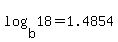 log%28b%2C18%29+=+1.4854