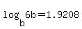log%28b%2C6b%29+=+1.9208