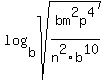 log%28b%2Csqrt%28bm%5E2p%5E4%2Fn%5E2b%5E10%29%29