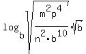 log%28b%2Csqrt%28m%5E2p%5E4%2Fn%5E2b%5E10%29%2Asqrt%28b%29%29
