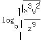 log%28b%2Csqrt%28x%5E3y%5E2%2Fz%5E9%29%29