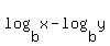 log%28b%2Cx%29+-+log%28b%2Cy%29