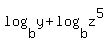 log%28b%2Cy%29+%2B+log%28b%2Cz%5E5%29