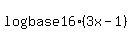 log%28base16%29%283x+-1%29