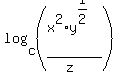 log%28c%2C%28x%5E2%2Ay%5E%281%2F2%29%2F%28z%29%29%29%29