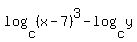 log%28c%2C%28x-7%29%5E3%29-log%28c%2Cy%29