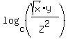 log%28c%2C+%28%28sqrt%28x%29%2A+y%29%2F+Z%5E2%29%29
