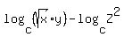 log%28c%2C+%28sqrt%28x%29%2A+y%29%29-log%28c%2C+Z%5E2%29