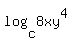 log%28c%2C8xy%5E4%29