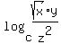 log%28c%2Csqrt%28x%29%2Ay%2Fz%5E2%29