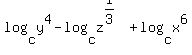log%28c%2Cy%5E4%29-log%28c%2Cz%5E%281%2F3%29%29%2Blog%28c%2Cx%5E6%29