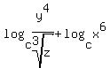 log%28c%2Cy%5E4%2Froot%283%2Cz%29%29%2Blog%28c%2Cx%5E6%29