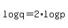 log%28q%29=2%2Alog%28p%29