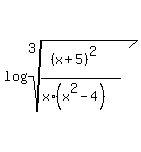 log%28root%283%2C%28%28x%2B5%29%5E2%29%2F%28x%2A%28x%5E2-4%29%29%29%29%29