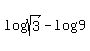 log%28sqrt%283%29%29-log%289%29