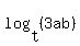 log%28t%2C%283ab%29%29