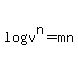 log%28v%5En%29+=+mn