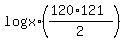 log%28x%29%2A%28%28120%2A121%29%2F2%29