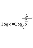 log%28x%29=+log%281%2F9%5E%281%2F2%29%29