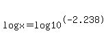 log%28x%29=+log%2810%5E-2.238%29