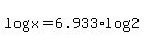 log%28x%29=6.933%2Alog%282%29