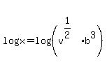 log%28x%29=log%28%28v%5E%281%2F2%29%2Ab%5E3%29%29