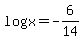 log%28x%29+=+-6%2F14