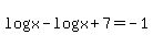 log%28x%29-log%28x%2B7%29=-1