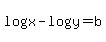log%28x%29-log%28y%29=b