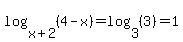 log%28x%2B2%2C%284-x%29%29+=+log%283%2C%283%29%29+=+1