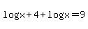 log%28x%2B4%29%2Blog%28x%29=9