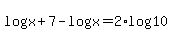 log%28x%2B7%29-log%28x%29=2%2Alog%2810%29