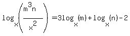 log%28x%2C%28%28m%5E3n%29%2F+x%5E2%29%29=3log%28x%2C%28m%29%29%2Blog%28x%2C%28n%29%29-2