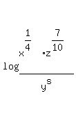 log%28x%5E%281%2F4%29%2Az%5E%287%2F10%29%2Fy%5Es%29