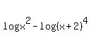 log%28x%5E2%29+-+log%28%28x%2B2%29%5E4%29