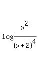 log%28x%5E2%2F%28x%2B2%29%5E4%29