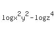 log%28x%5E2y%5E2%29-log%28z%5E4%29