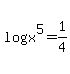 log%28x%5E5%29=1%2F4