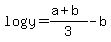 log%28y%29=%28a%2Bb%29%2F3-b