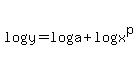 log%28y%29=+log%28a%29%2Blog%28+x%5Ep+%29