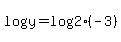 log%28y%29+=+log%282%29%2A%28-3%29
