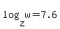log%28z%2Cw%29=7.6