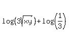 log+%28%283sqrt%28xy%29%29%29+%2B+log+%28%281%2F3%29%29