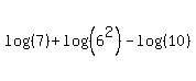 log+%28%287%29%29%2Blog%28%286%5E2%29%29-log%28%2810+%29%29
